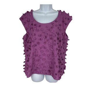 Talbots Sleeveless Purple Textured Silk Blouse Size 12